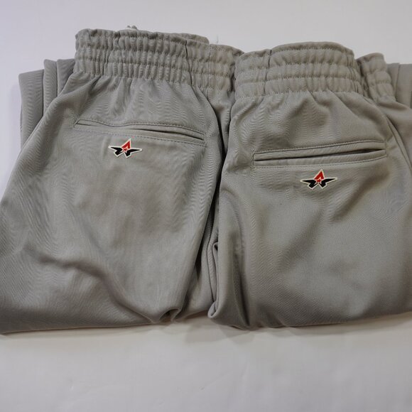 2Alleson Athletic Baseball Pant Small Adult Grey Elastic Waist w/Drawstring NWOT - Picture 1 of 9